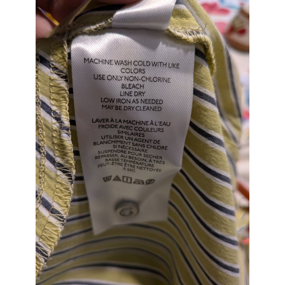 Women's Maeve by Anthropologie Striped Shirt Dress L Blue Yellow - Picture 8 of 10